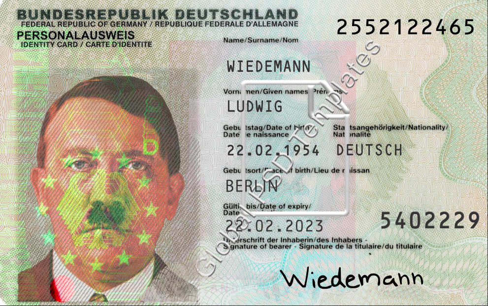 Germany ID Card 1200dpi Template – Global PSD Template